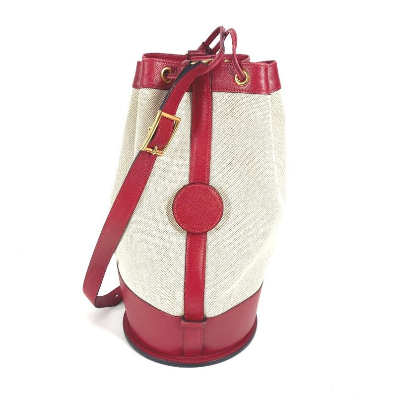 Hermes Shoulder Bag Standee Leather / Canvas Red