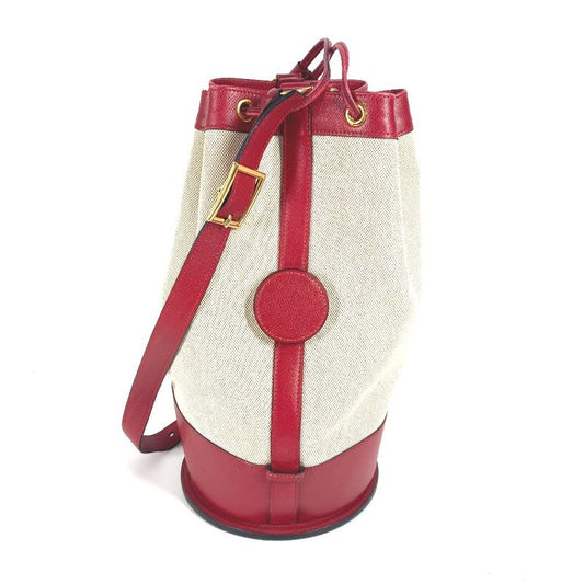 Hermes Shoulder Bag Standee Leather / Canvas Red