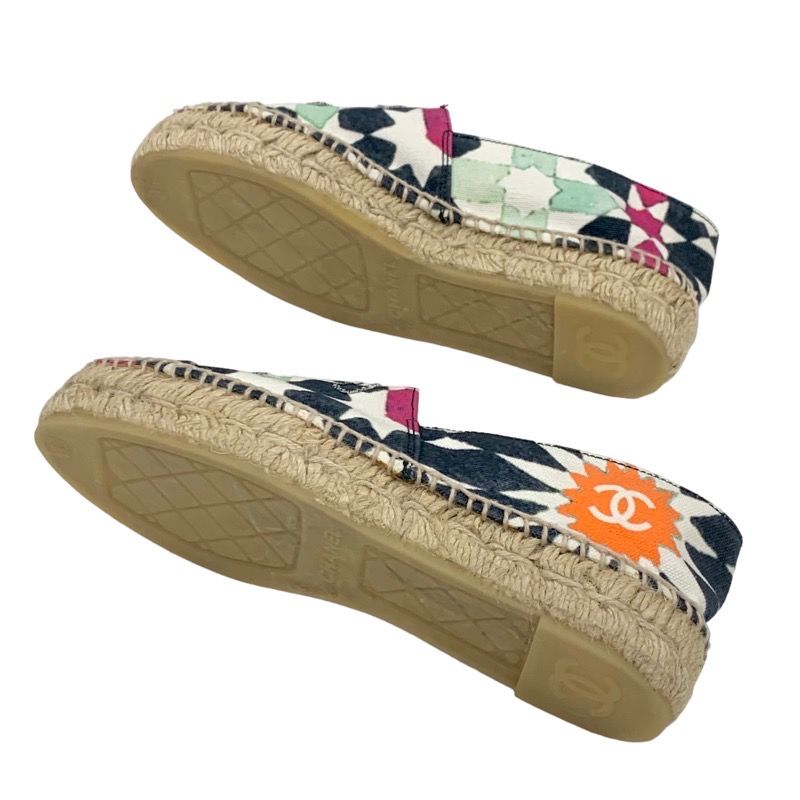 Chanel Flat Shoes Canvas Multicolor Here Mark Espadrilles