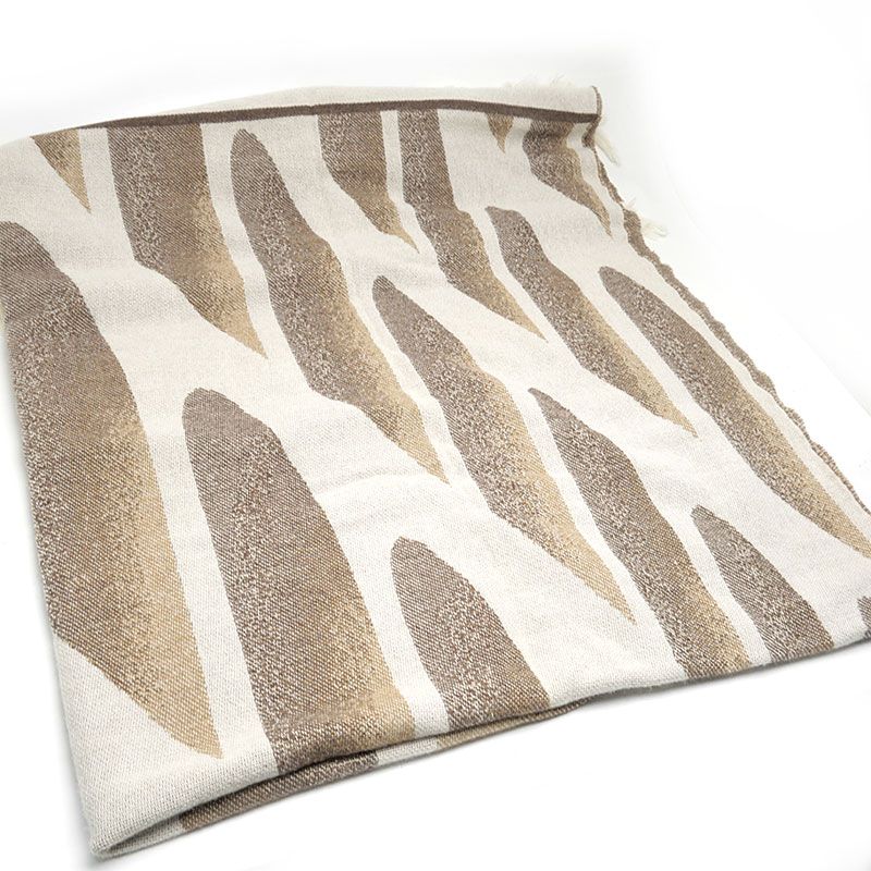 Fendi Large Shawl Blanket Brown Wool Cashmere 180 X 70