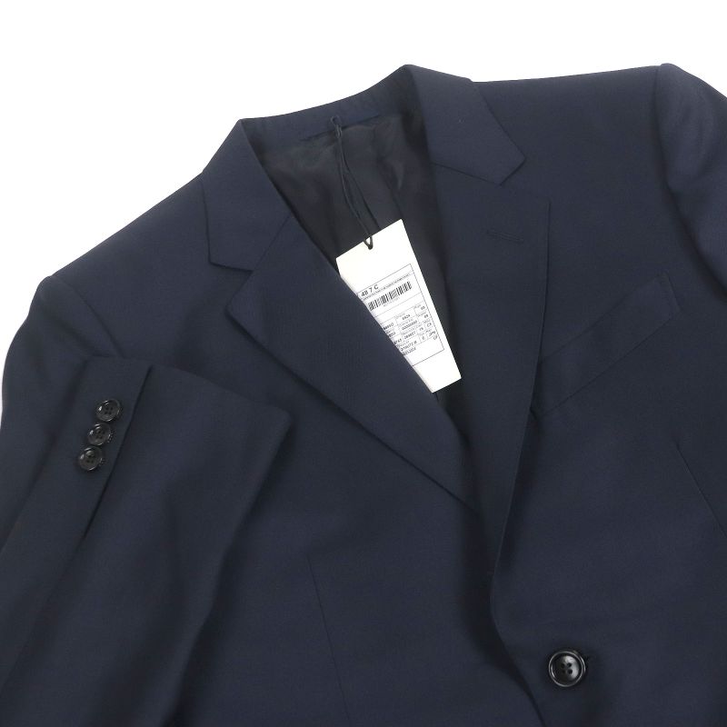 Gucci 252024 None Fabric 100% Wool Single Blazer Tailored Jacket Navy 48 Made