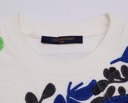 Louis Vuitton White Rm232 NPL Hpy84w LV Embroidered Inverted Logo T-shirt S