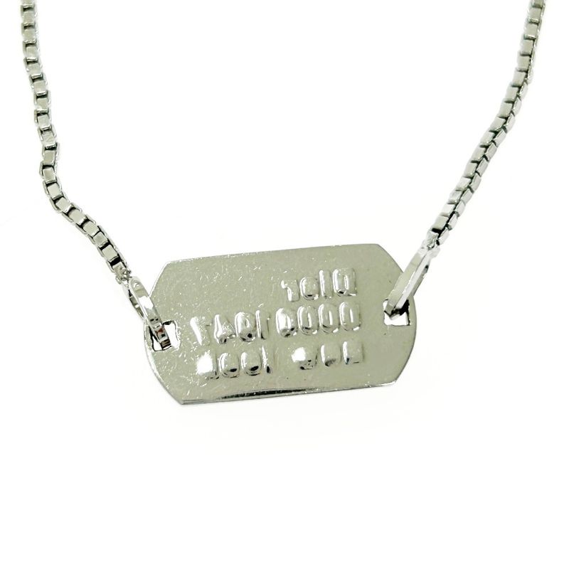 Christian Dior Metal Dog Tag Plate Bracelet Silver 412180 Bracelet