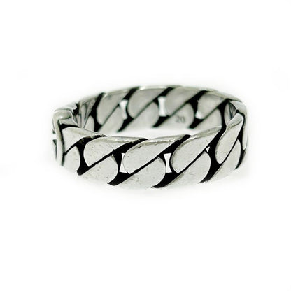 Gucci Silver Interlocking G Chain Ring 5.1g 925 Engraved 473034 Ring