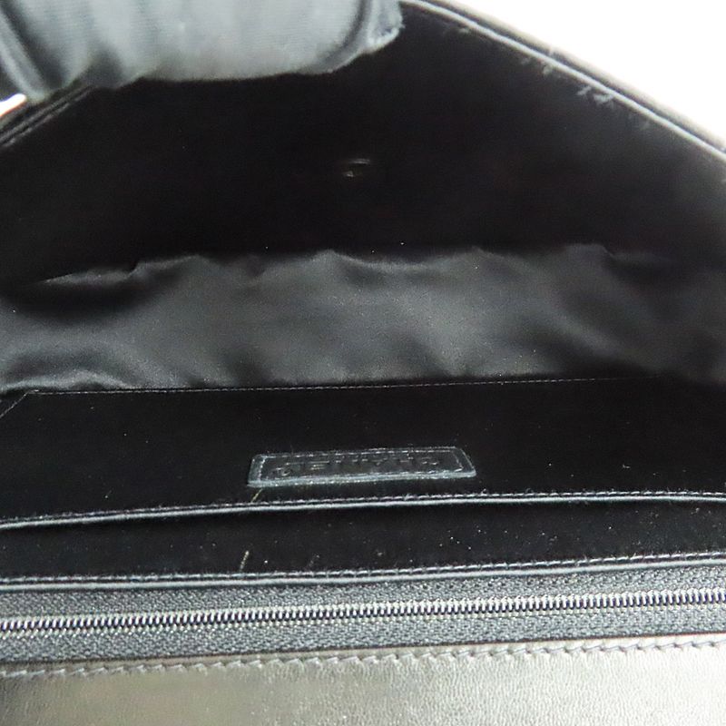 Chanel Vintage New Travel Line All Black Chain Shoulder Bag Black
