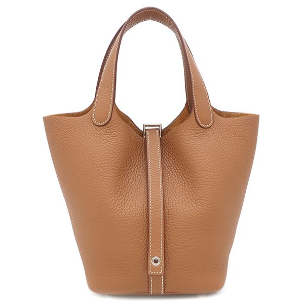 Hermes Handbag Picotin Lock PM Taurillon Clemence Gold Silver Hardware Never