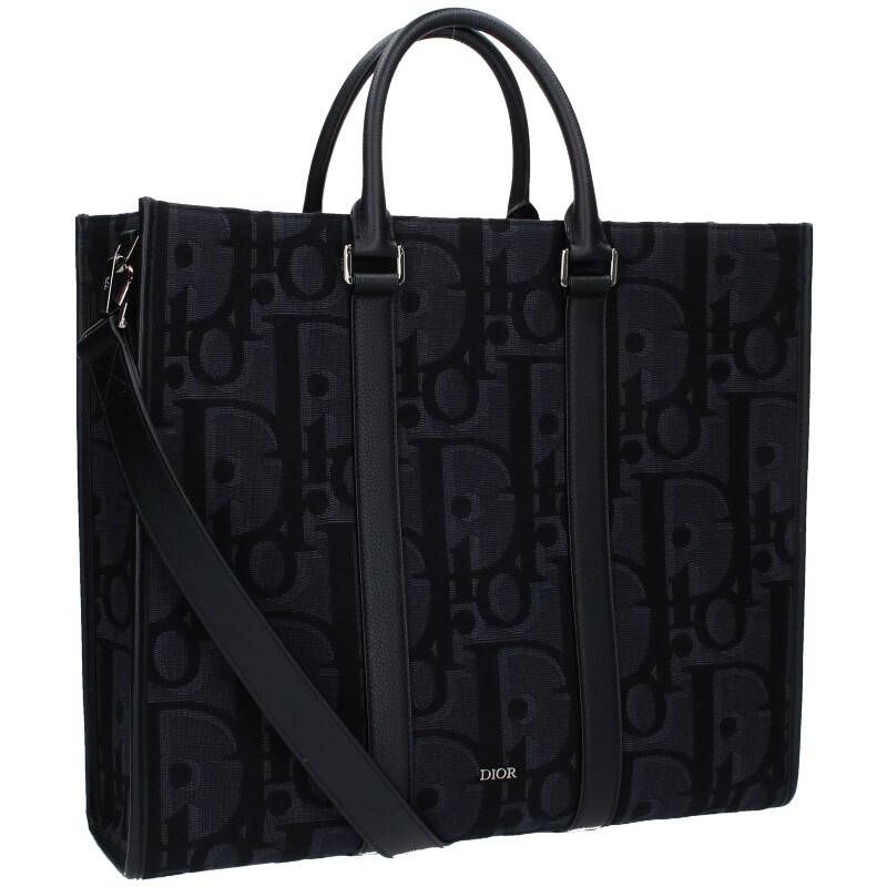 Dior East West Maxi Oblique Jacquard Tote Bag Men's