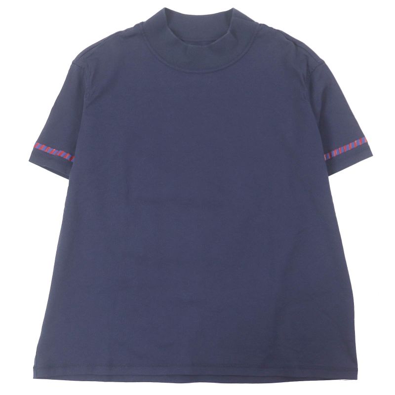 Hermes 23SS 3e4621dl Cartouche Chaine D'ancre Mock Neck Short Sleeve T-shirt