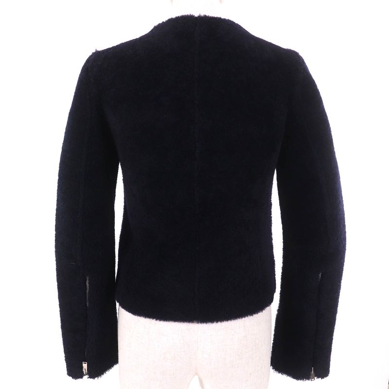 Celine 2 5k10/5525 Phoebe Period Lambskin Mouton Sheer Ring Collarless Riders