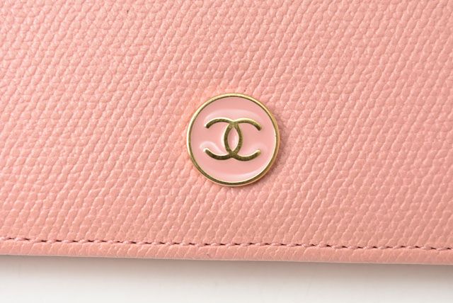 Chanel Wallet Chanel Long Wallet Coco Mark Button Motif Leather Rose