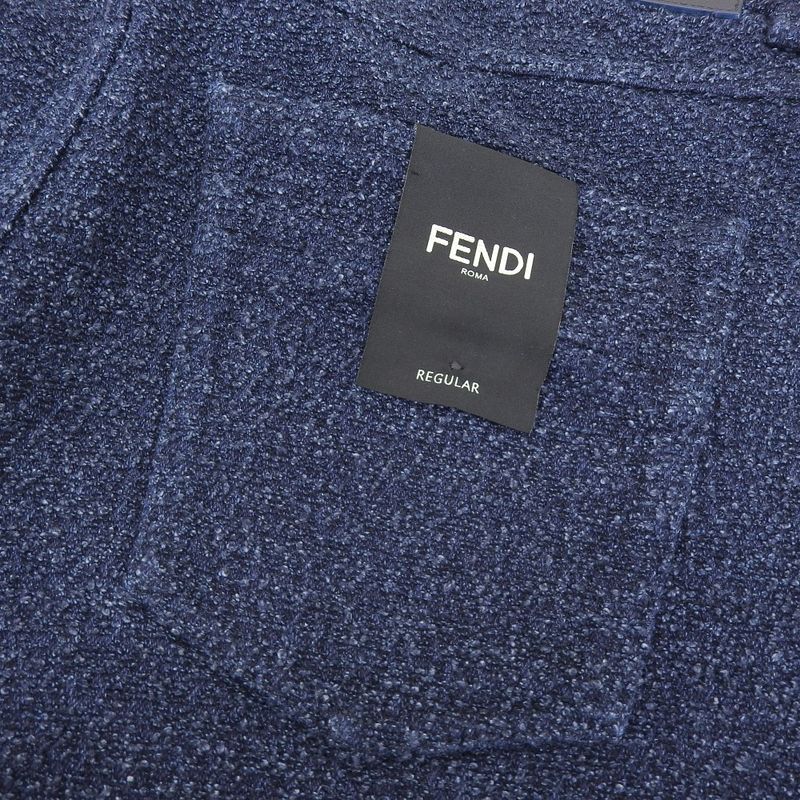 Fendi 2024item Tweed Back Logo Pockets Straight Pants 33 34 Men's 24AW