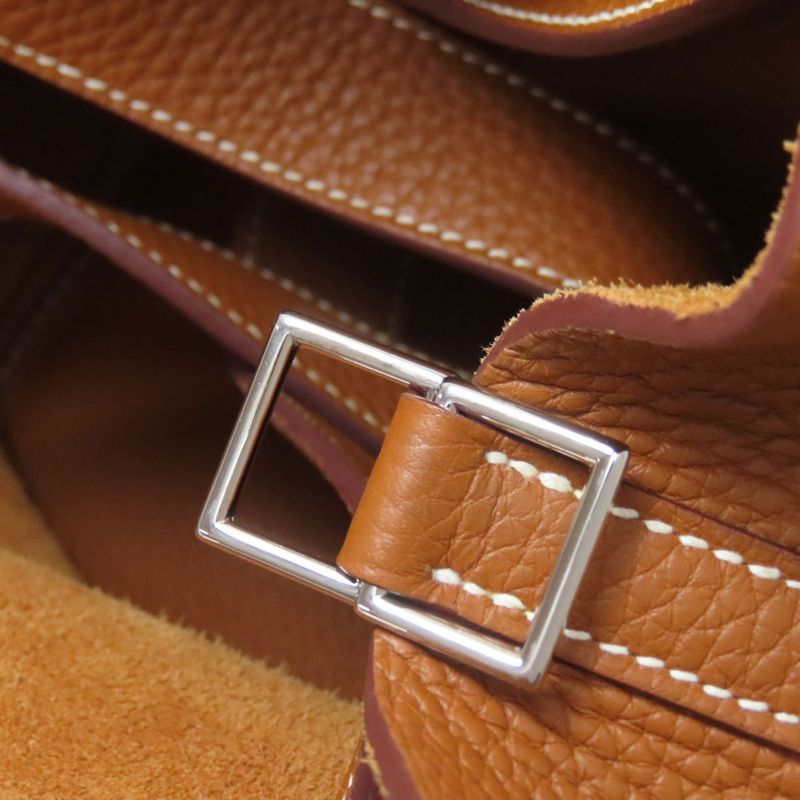 Hermes Picotin Lock MM Gold Silver Hardware Handbag Taurillon Women