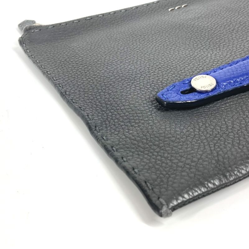 Fendi Clutch Bag Celeria Logo Leather Black