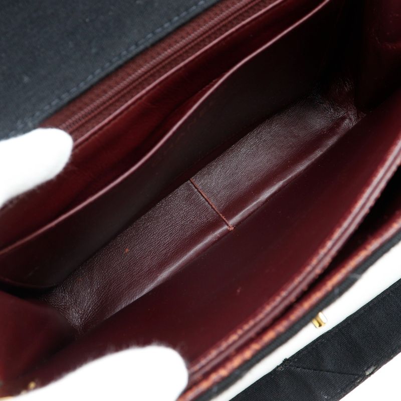 Chanel Matelasse Coco Mark Cotton Black Women's Shoulder Bag