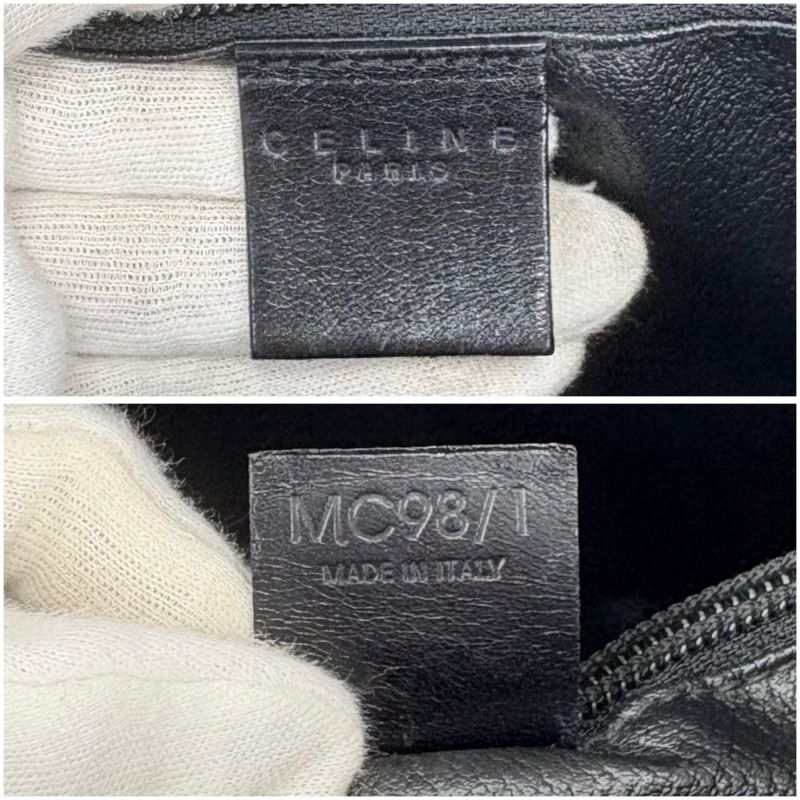 Celine Mini Tote Bag Black Macadam Pvcleather Bucket Shape Bucket