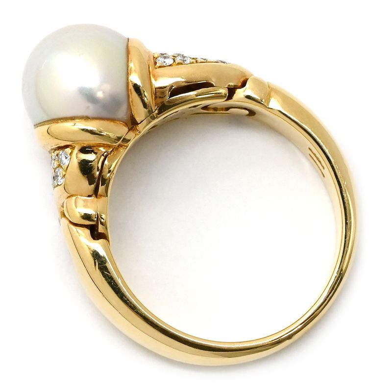 Bvlgari Bvlgari Ring Gancho Ring 18k Yellow Gold Diamond Pearl Yellow Gold