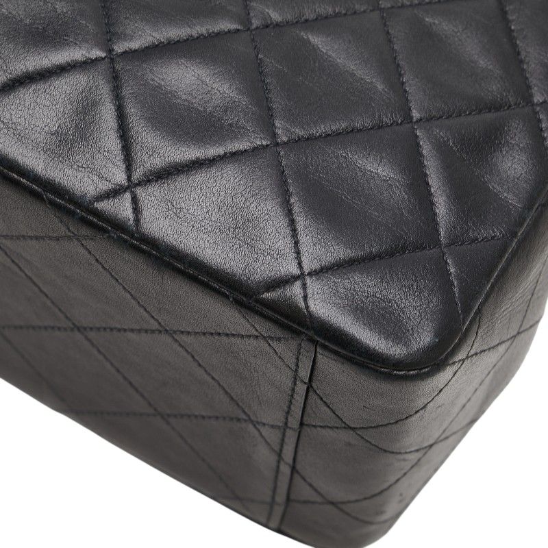 Chanel Matelasse Coco Mark Chain Shoulder Bag Handbag Black Lambskin Ladies