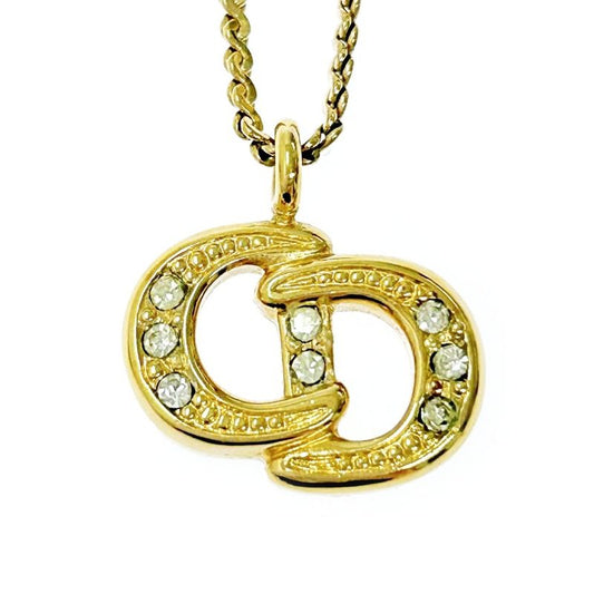 Christian Dior GP Rhinestone CD Logo Necklace Women 336148 Necklace
