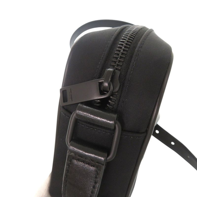 Saint Laurent Camera Bag Camp Nylon Lambskin Black Shoulder Bag Black 0596