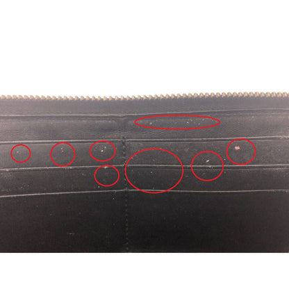 Gucci Diamante Studded Round Zipper Long Wallet GG 2 Zipper Heads