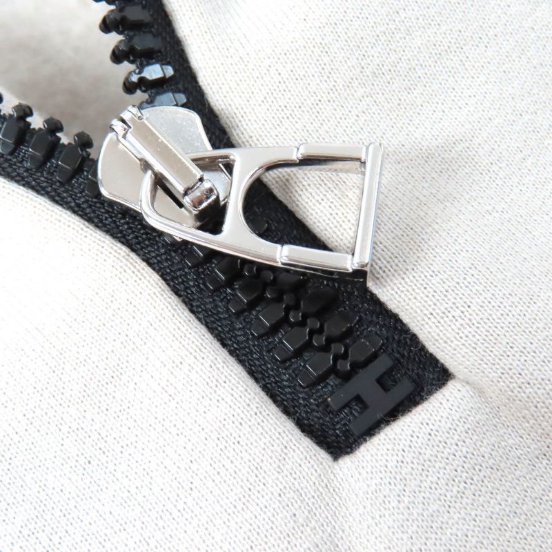 Hermes FIT 100% Cotton Serie Button Logo Half Zip Hoodie Pullover Hoodie Light