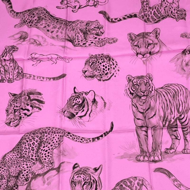 Hermes Carre 90 Silk Scarf Dans L'atelier De Robert Dalet's Atelier Purple