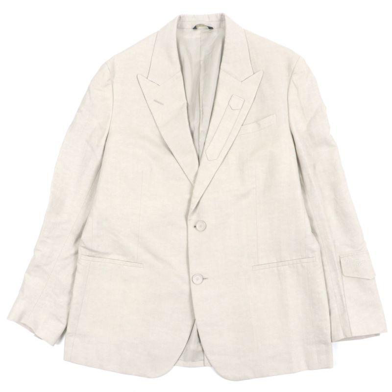  Fendi 2021 Fj0657 41% Linen Peaked Lapel Logo Embroidery Single Jacket