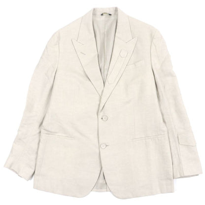  Fendi 2021 Fj0657 41% Linen Peaked Lapel Logo Embroidery Single Jacket