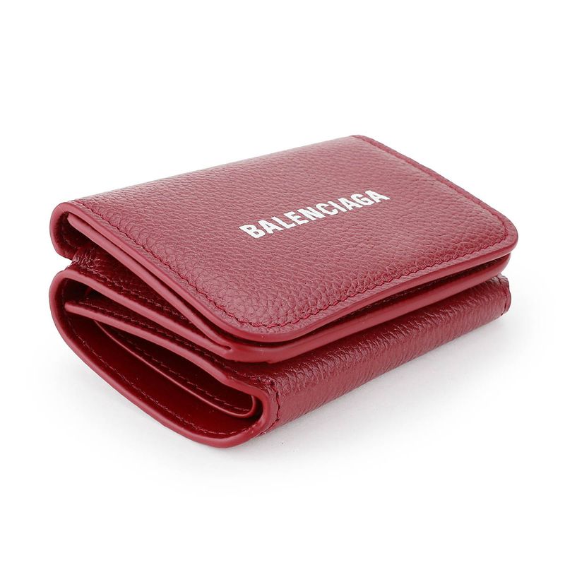 Balenciaga Trifold Wallet Cache In Burgundy