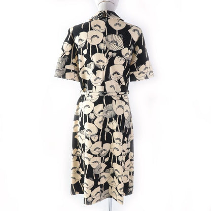 Gucci 2021 653181 Poppy Flower Print With GG Belt Short Sleeve Long Dress/dress