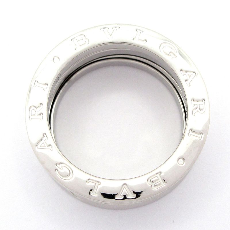 Bvlgari Ring 54 B-zero1 3 Band Ring 18K White Gold X Diamond Demi-pave Diamonds