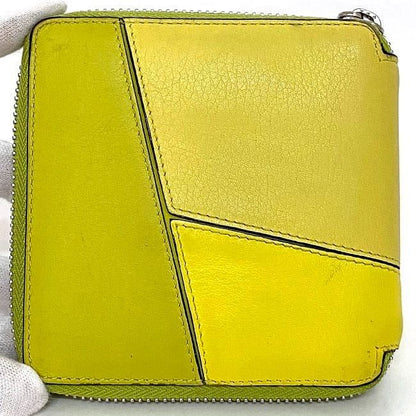 Loewe Round Zipper Fold Wallet Ec22962 Yellow