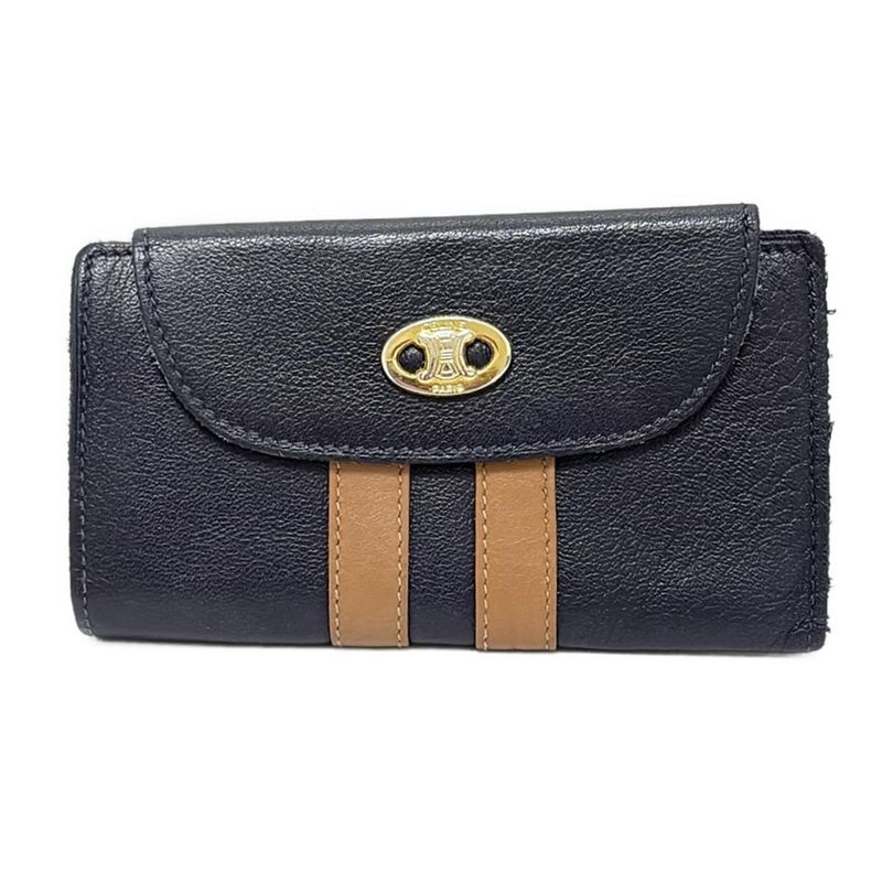 Celine Key Case - Dark Navy And Light Brown 6 Hooks Leather