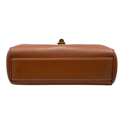 Celine Shoulder Bag Teen Soft 16 Caisse 196853 Calfskin Tan Brown Gold Hardware