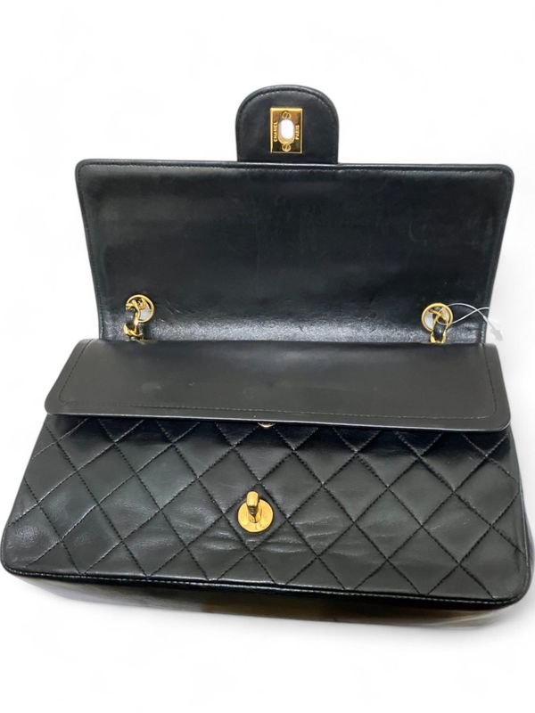 Chanel 0693053 Double Chain Double Flap Lambskin Matelasse Shoulder Bag Women
