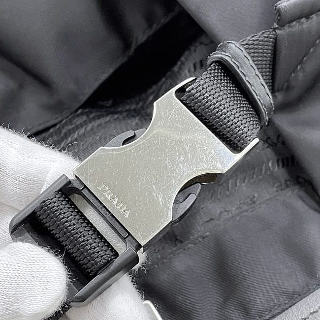 Prada Tote Bag Black NERO Excellent Condition Nylon Leather Preowned 255