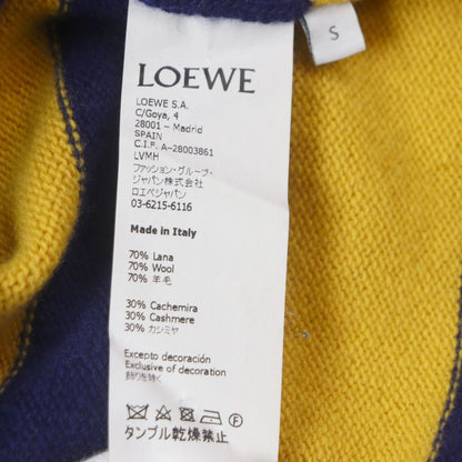 LOEWE H3299370sm Wool Cashmere Striped Anagram Logo Embroidery Crew Neck Knit