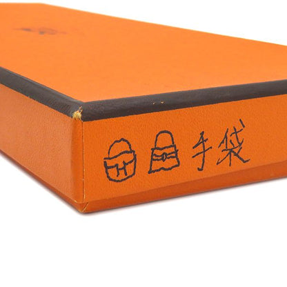 Hermes Gloves Leather Black #6.5 Gold Hardware Black Bolide Kelly [box