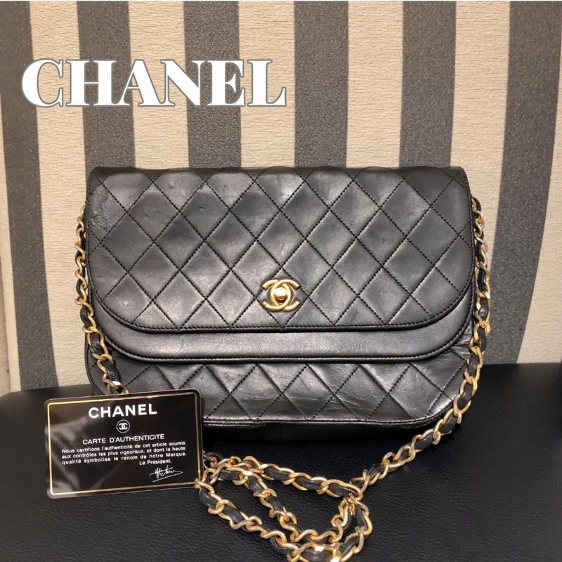 ◎authentic Chanel Half Moon Shoulder Bag Black