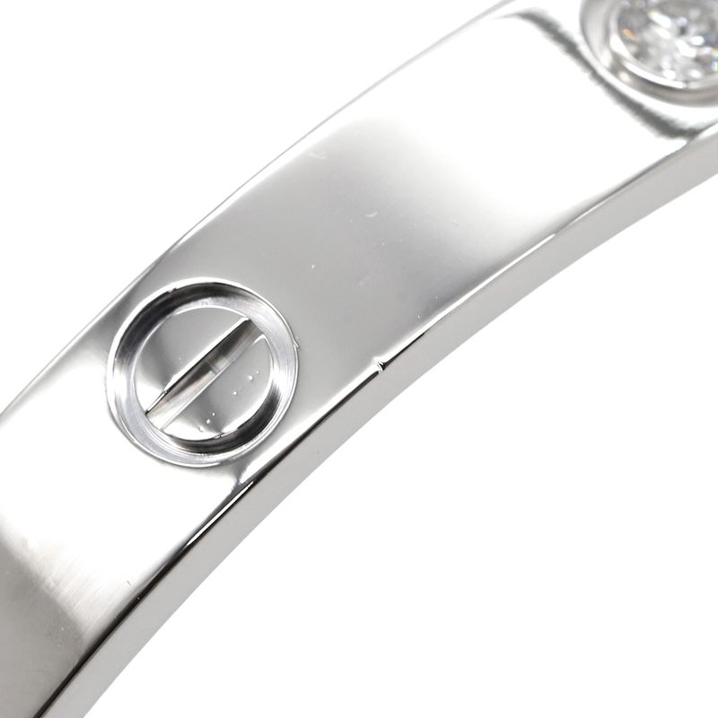 Cartier Bracelet Love Bracelet Classic Model with 4 Diamonds 18k White Gold