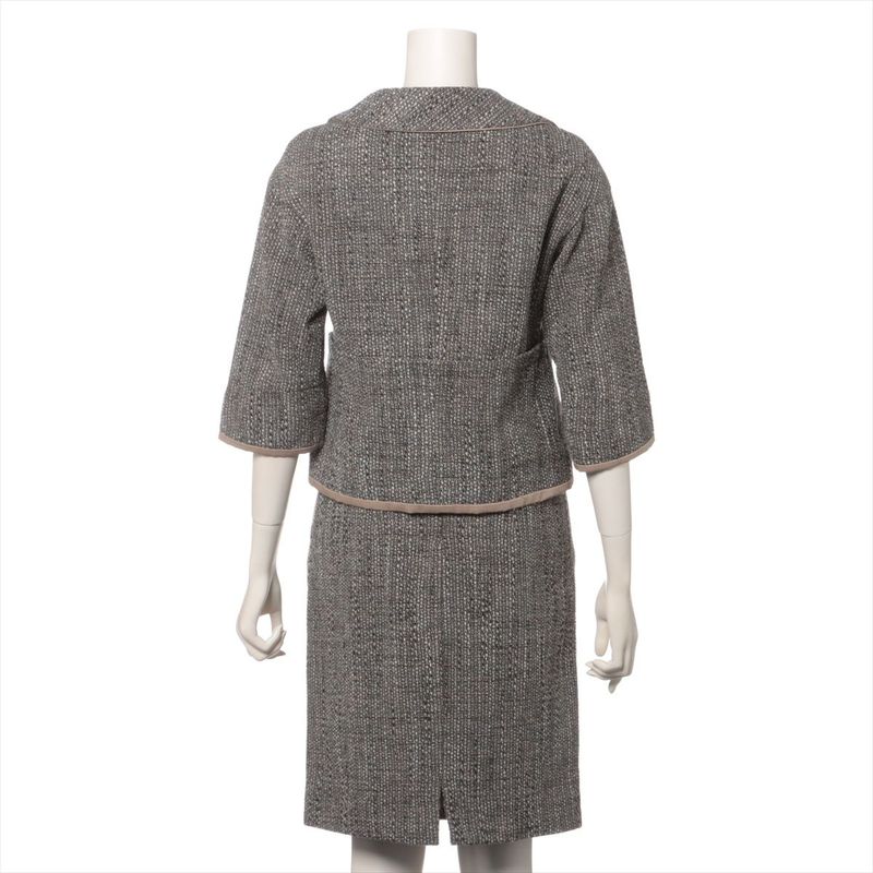 Max Mara S Cotton Wool Set 34 Brown Skirt