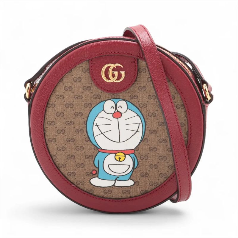 Gucci X Doraemon Collaboration Micro GG Leather Shoulder Bag Crossbody 625216
