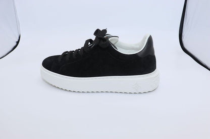 Louis Vuitton Monogram Time Outlines 23 Years Leather X Suede Sneakers Women's