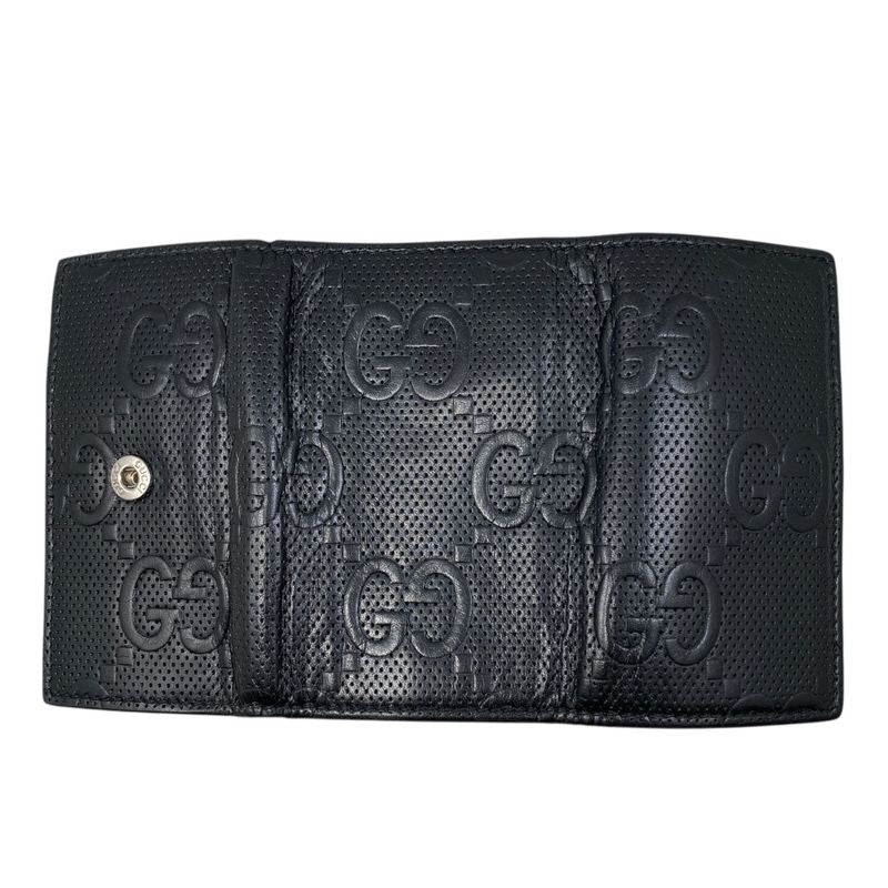Em0553 Gucci Key Case Men's 625565 GG Embossed 6-Ribbon Black