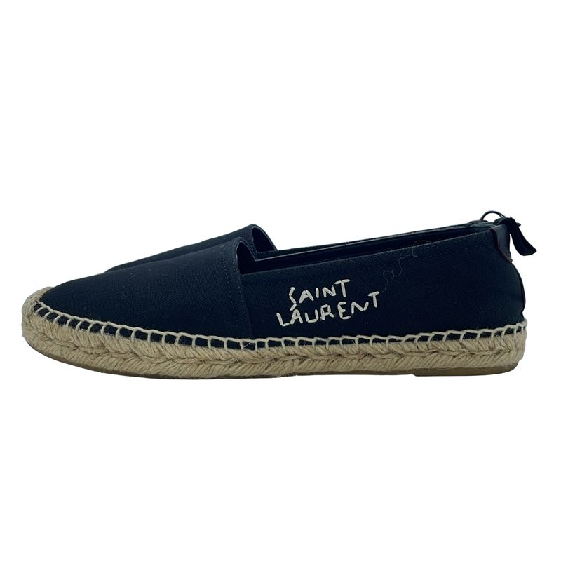 Saint Laurent Paris 17ss Logo Embroidered Espadrilles Shoes 472066 Gup80 Black