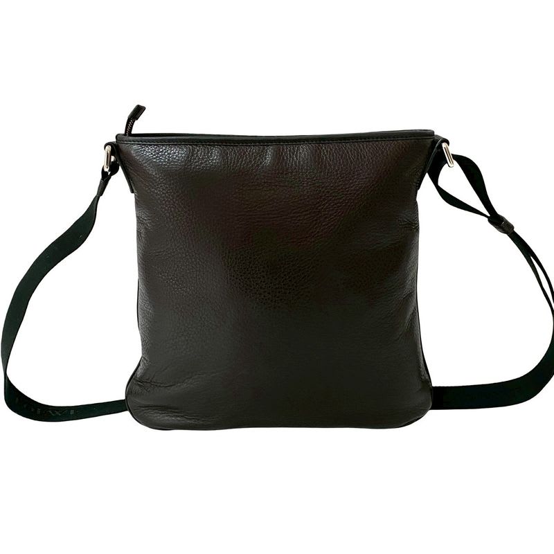 Loewe Anagram Embossed Logo Leather Nylon Shoulder Bag Pochette