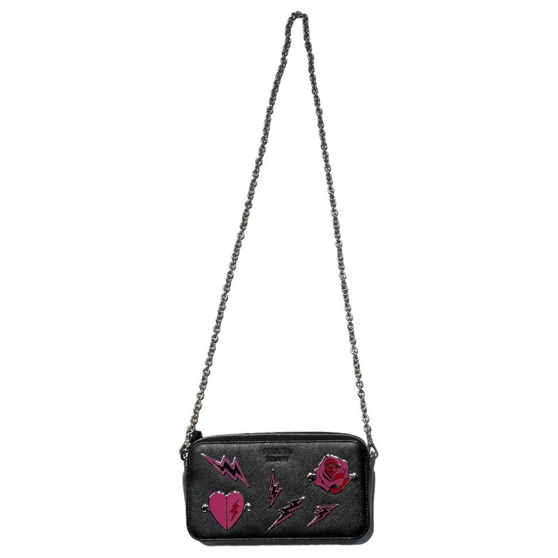 Prada Metal Appliqué Saffiano Chain Shoulder Bag Metal Appliqué Saffiano Chain