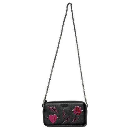 Prada Metal Appliqué Saffiano Chain Shoulder Bag Metal Appliqué Saffiano Chain