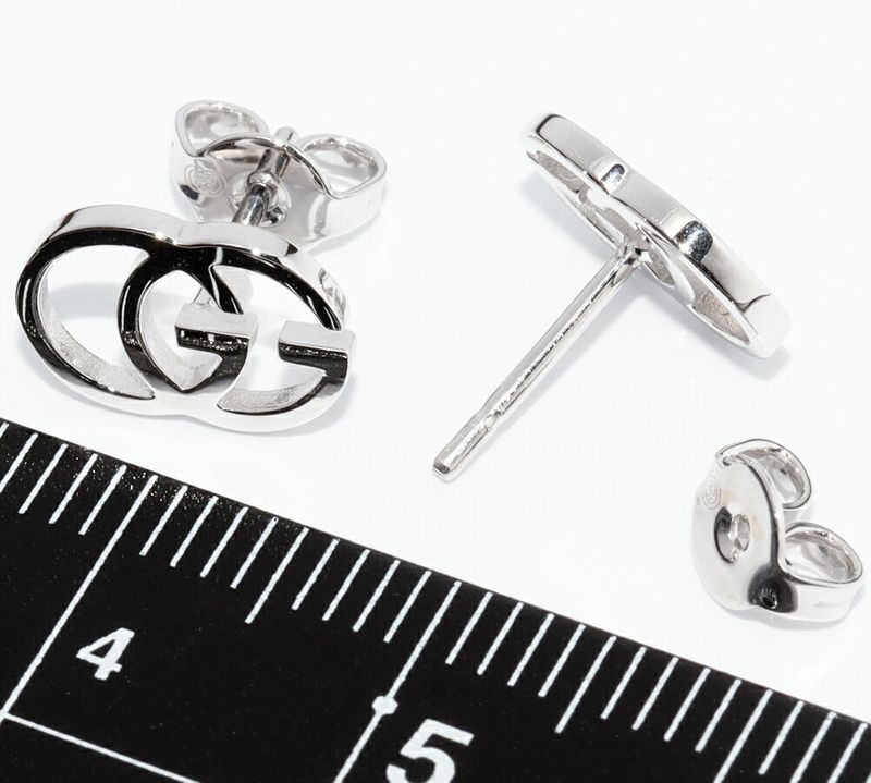 Gucci Earrings 18K White Gold GG Studded Earrings Online Limited 094074 J8502