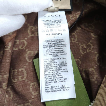 Gucci 23SS 715524 GG Pattern Half Zip Cropped Jersey Top Beige Brown M Made In